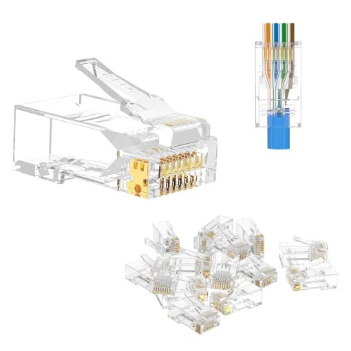 Bysecur BSCRJ455SR Conector Pasante RJ45 CAT5E single row | Para cable de red