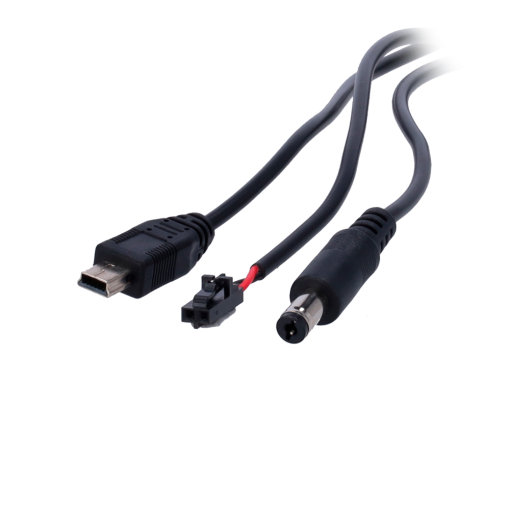 Blanca CON-3C-2M Triple conector para baterías zinc-aireUSB Mini / Molex / JackLongitud 1.5 mCompatible con