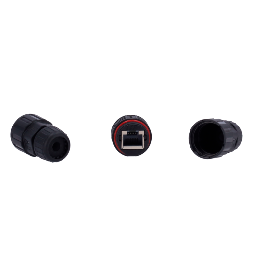 OEM CON-RJ45-GLAND-W-BLACK Conector con Racor IndustrialConector entrada RJ45 Conector salida RJ45Compatible UTP CAT