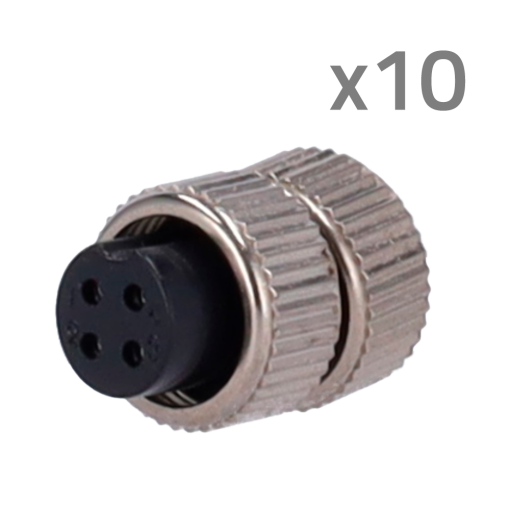 OEM CONM12-FEMALE-SOLDER Conector M12 Hembra para soldarStreamax compatible10 Unidades por bolsa4 Pines
