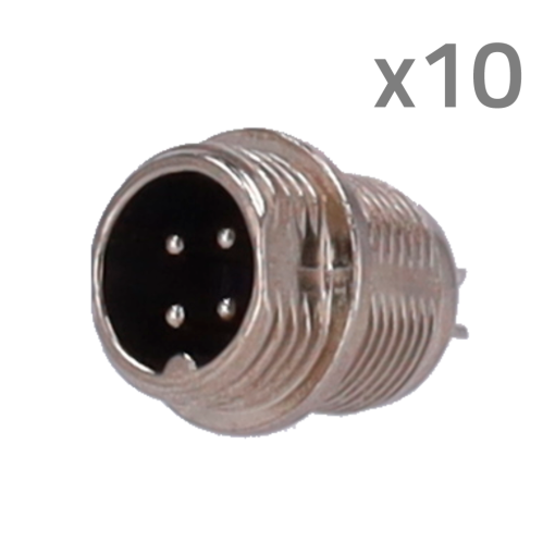 OEM CONM12-MALE-SOLDER Conector M12 Macho para soldarStreamax compatible10 Unidades por bolsa4 Pines