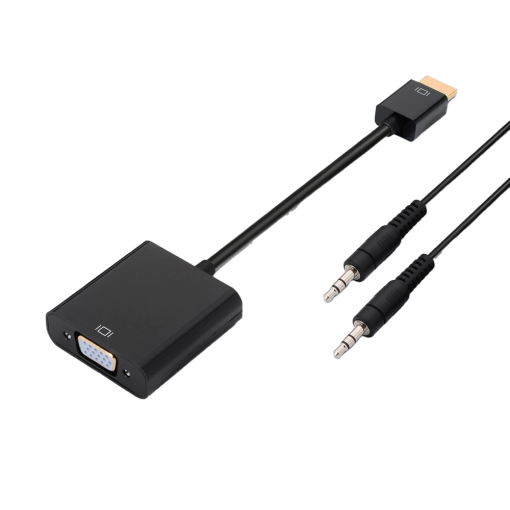 OEM HDMI-VGA0.1+A1.0/N Conversor HDMI – VGA + audioEntrada HDMI macho Incluye cable jack 3'5mm macho-macho de 1