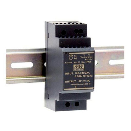 Mean Well HDR-30-12 – Dimensiones y peso: 35x90x54,5mm / 0,125kg