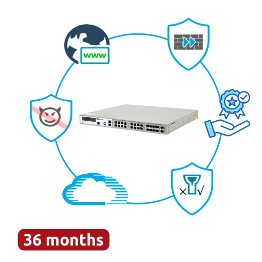 Hillstone Networks HILL-A3000-D-PPRM-36 Bundle Hardware + 36 Meses de Servicios Completos