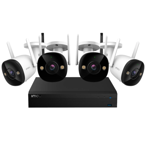 Imou IMOU-KIT/NVR1104HS-W-S2-CE-1T/4-F22FEP-0280B Wireless Kit 4 Cámaras Bullet 2 2MP - NVR 4CH / WiFi 2.4 GHz - 2.8mm / IR + Full Color - Audio