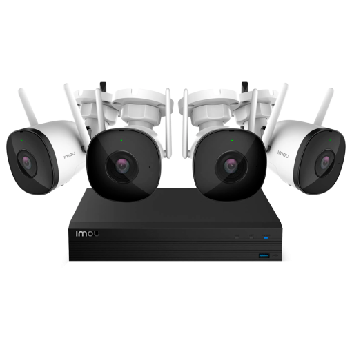 Imou IMOU-KIT/NVR1104HS-W-S2-CE-1T/4-F22P-0280B Wireless Kit 4 Cámaras Bullet 2C 2MP - NVR 4CH / WiFi 2.4 GHz - 2.8mm / IR 30 - Audio