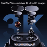 Imou IPC-S7DP-5M0WEZ-IMOU Cámara motorizada Cruiser Z 5MP - WiFi 6 2.4GHz / PoE - Zoom híbrido / Autotracking / IR +