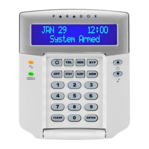 Paradox K32LCD+ ENGLISH Teclado LCD Alfanumérico cableado 32 caracteres (En Inglés) | Certificación 50131 en Grado 2 |