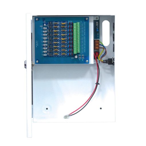 Folksafe KAS-DC120910B Fuente alimentación | CCTV 13.8V 10A 9CH/Salidas Conexión Batería 7-20Ah | (no incluida)
