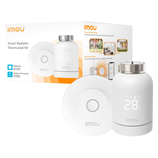 Imou KIT-TRV1-EU-2-IMOU Imou Termostato de radiador inteligente - Gestiona desde la App - Zigbee 3.0 - HUB Gateway