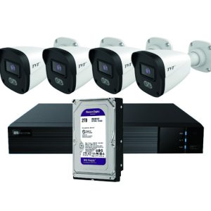 TVT KIT BULLET IP TVT 4CH Kit CCTV IP NVR 4CH PoE + 4 Bullets 4MP 2.8mm + HD2TB