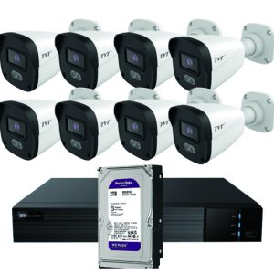 TVT KIT BULLET IP TVT 8CH Kit CCTV IP NVR 8CH PoE + 8 Bullets 4MP 2.8mm + HD4TB