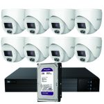 TVT KIT DOMO IP TVT 8CH Kit CCTV IP NVR 8CH PoE + 8 Domos 4MP 2.8mm + HD4TB