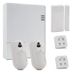 Risco KIT_LIGHTSYS_AIR_P Kit de LightSYS Air con módulo 4G + 2x PIRCAM + Módulo 4G + Contacto Magnético + 2x Mando Panda Risco