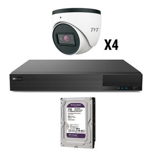 TVT KIT_TVT_1080_1 Kit CCTV 4 cámaras Domo Preconfigurado TVT 1080p