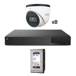 TVT KIT_TVT_1080_2 Kit CCTV 8 cámaras Domo Preconfigurado TVT 1080p