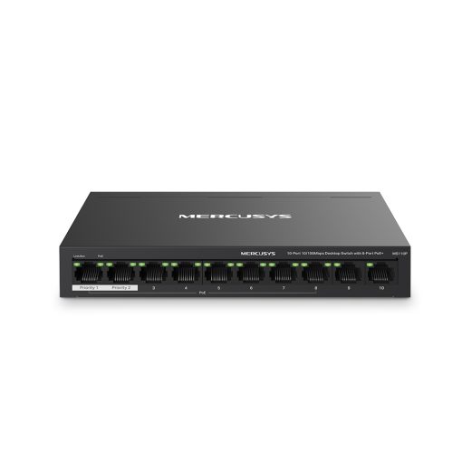 TP-Link MS110P Switch Fast Ethernet Mercusys de 10 puertos con 8 PoE+