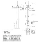 Marca Blanca POLE-350-D Báculo para CCTV - 3.5 metros de altura - Fabricado en acero galvanizado - 2 piezas de 1,25