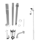 Marca Blanca POLE-450-D Báculo para CCTV - 4.5 metros de altura - Fabricado en acero galvanizado - 3 piezas de 1,5