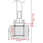 Marca Blanca POLE-450-D Báculo para CCTV - 4.5 metros de altura - Fabricado en acero galvanizado - 3 piezas de 1,5