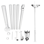 Marca Blanca POLE-600-D Báculo para CCTV - 6 metros de altura - Fabricado en acero galvanizado - 5 piezas de 1,2