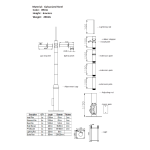 Marca Blanca POLE-600-D Báculo para CCTV - 6 metros de altura - Fabricado en acero galvanizado - 5 piezas de 1,2