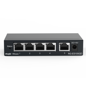 Reyee RG-ES105GD Reyee Switch Sobremesa - Carcasa Metal - 5 puertos RJ45 - Velocidad 10/100/1000 Mbps - Plug