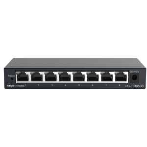 Reyee RG-ES108GD Reyee Switch Sobremesa - Carcasa Metal - 8 puertos RJ45 - Velocidad 10/100/1000 Mbps - Plug