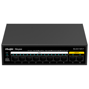 Reyee RG-ES110F-P Reyee Switch PoE Sobremesa - Carcasa Metal - 8 puertos RJ45 10/100 Mbps PoE+ 802.3af/at - 2