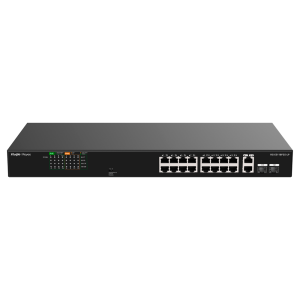 Reyee RG-ES118FGS-LP Reyee Switch PoE Sobremesa - Carcasa Metal - Enracable - 16 Puertos RJ45 10/100 Mbps + 2