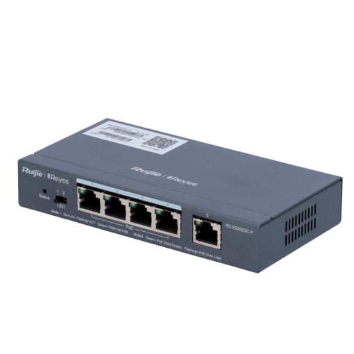 Reyee RG-ES205GC-P Ruijie Reyee Cloud Managed L2 PoE Switch - 4 Puertos Gigabit PoE/PoE+ + 1 Uplink Gigabit -
