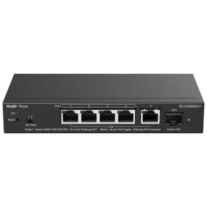 Reyee RG-ES206MG-P Ruijie Reyee Cloud Managed L2 Switch - 4 Puertos 2.5G PoE/PoE+ + 1 Uplink RJ45 2.5G - 1 Ranura