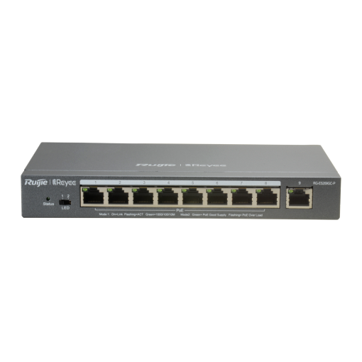 Reyee RG-ES209GC-P Ruijie Reyee Cloud Managed L2 Switch - 8 Puertos Gigabit PoE/PoE+ + 1 Uplink Gigabit -
