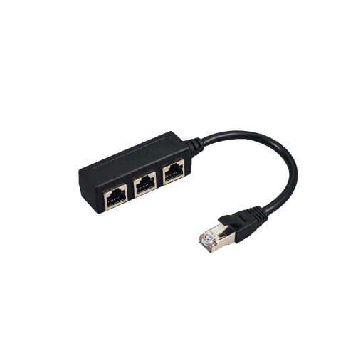 OEM RJ45-SPLIT-3P Separador RJ45 pasivo.Distribución de señal de bajas pérdidas.Divide 1 conector macho en 3
