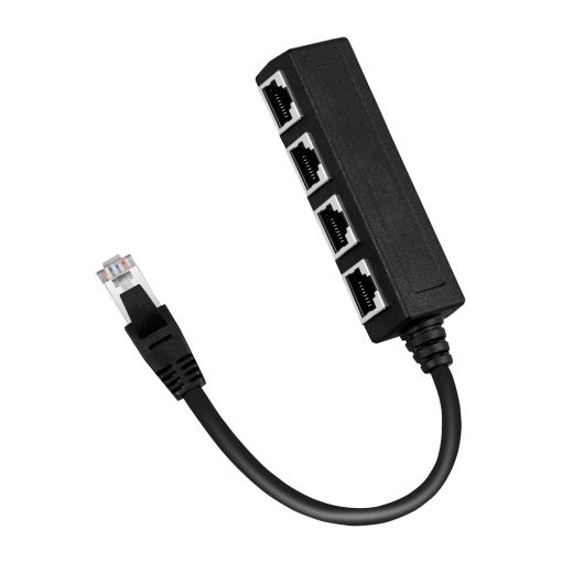 OEM RJ45-SPLIT-4P Separador RJ45 pasivo.Distribución de señal de bajas pérdidas.Divide 1 conector macho en 4