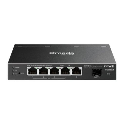 TP-Link SG2206MP – Switch Gigabit Omada de 6 puertos con 4 puertos PoE+