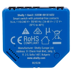 Shelly SH-1-GEN3 Relé Shelly 1 Gen3 - Controlador Inteligente - Relé de 1 canal / Contacto Seco - WiFi 6 2.4GHz