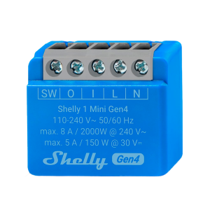 Shelly SH-1-MINI-GEN4 Relé Shelly 1 Mini Gen4 - Controlador Inteligente - Relé de 1 canal / Contacto Seco - WiFi 6