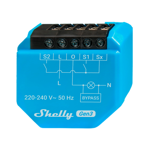 Shelly SH-1L-GEN3 Relé Shelly 1L Gen3 - Controlador Inteligente - Relé de 1 canal / No necesita Neutro - WiFi