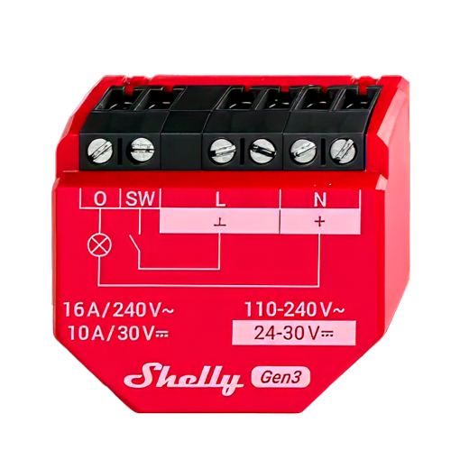 Shelly SH-1PM-GEN3 Relé Shelly 1PM Gen3 - Controlador Inteligente - Relé de 1 canal / Medición de Consumo - WiFi