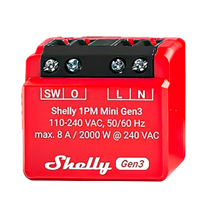 Shelly SH-1PM-MINI-GEN3 Relé Shelly 1PM Mini Gen3 - Controlador Inteligente - Relé de 1 canal / Medición de Consumo -