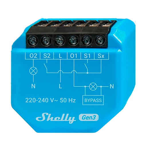 Shelly SH-2L-GEN3 Relé Shelly 2L Gen3 - Controlador Inteligente - Relé de 2 canales / No necesita Neutro - WiFi