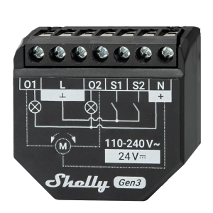 Shelly SH-2PM-GEN3 Relé Shelly 2PM Gen3 - Controlador de persianas / toldos - Relé de 2 canales independientes -