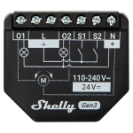 Shelly SH-2PM-GEN3 Relé Shelly 2PM Gen3 - Controlador de persianas / toldos - Relé de 2 canales independientes -