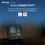 Shelly SH-BLU-HT-DISPLAY-ZB-B Shelly BLU H&T Display ZB Negro - Sensor de humedad y temperatura - Pantalla de tinta