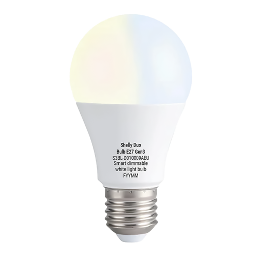 Shelly SH-CCT-BULB-E27-GEN3 Shelly Duo Bulb E27 Gen3 - Regulación de intensidad lumínica sin parpadeos - Ajuste de