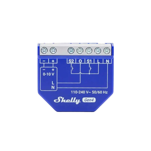 Shelly SH-DIMMER-01-10V-GEN4 Shelly Dimmer 0/1-10V PM Gen4 - Control analógico de 0/1-10V / Relé Interno 13A -