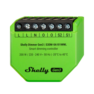 Shelly SH-DIMMER-GEN3 Shelly Dimmer Gen 3 - Atenuación (Dimming) / 1x 200W - Luces incandescentes, halógenas y LED -
