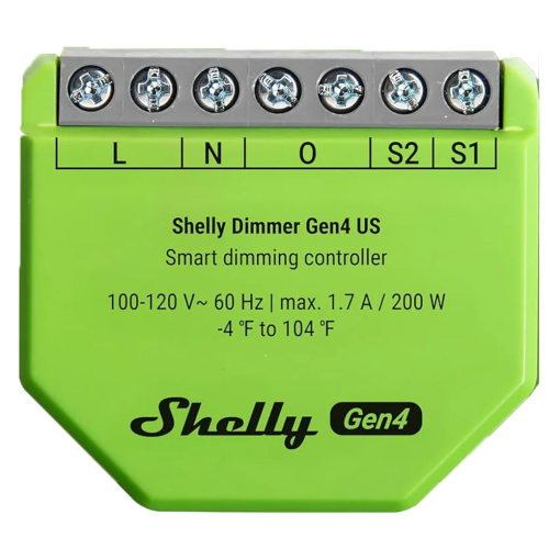 Shelly SH-DIMMER-GEN4 Shelly Dimmer Gen4 - Atenuación (Dimming) / 1x 200W / Sin Neutro - Luces incandescentes