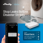 Shelly SH-FLOOD-GEN4 Shelly Flood Gen4 - Detección inmediata de fugas de agua y humedad - Sensor de temperatura y